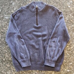 Men's Blue Half-Zip Sweater